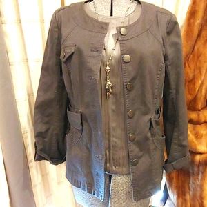 DKNY Grey Structured Jean Jacket